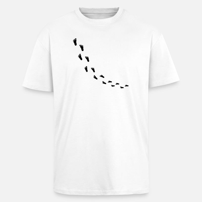 fussabdruecke_kommt - Oversized Heavyweight Unisex T-Shirt - Weiß