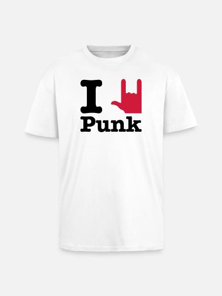 i love punk - Unisex Oversized Heavyweight T-shirt - white