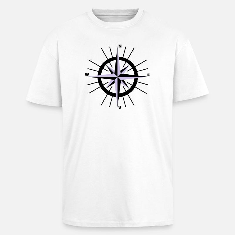 Nautische Kompass - Oversized Heavyweight Unisex T-Shirt - Weiß