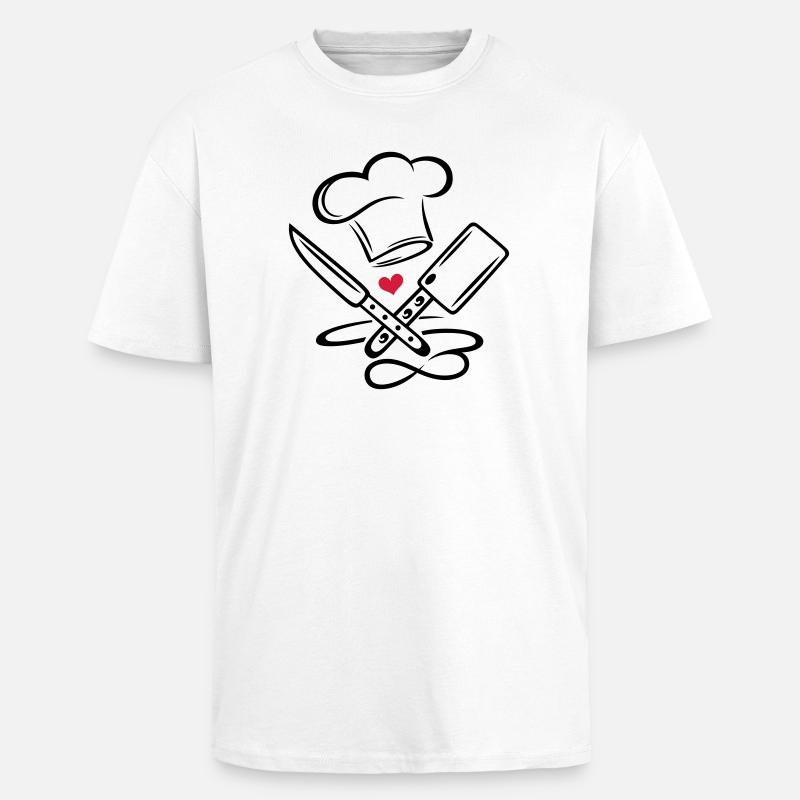 Icona di chef di cuoco cappello da cuoco cappello cuoco infinito - T-shirt unisex oversize pesante - bianco