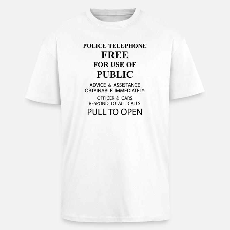 police box text - Oversized Heavyweight Unisex T-Shirt - Weiß