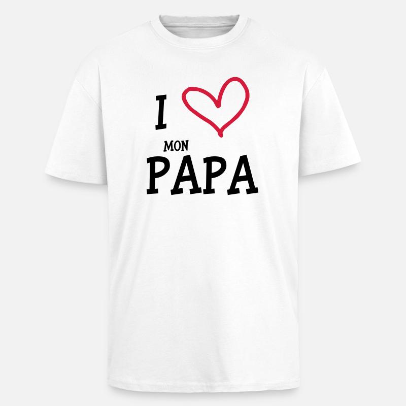 ich liebe meinen DAD - Oversized Heavyweight Unisex T-Shirt - Weiß