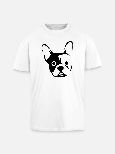 Head of a bulldog - Unisex Oversized Heavyweight T-shirt - white