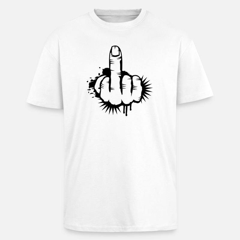 Mittelfinger Graffiti - Oversized Heavyweight Unisex T-Shirt - Weiß
