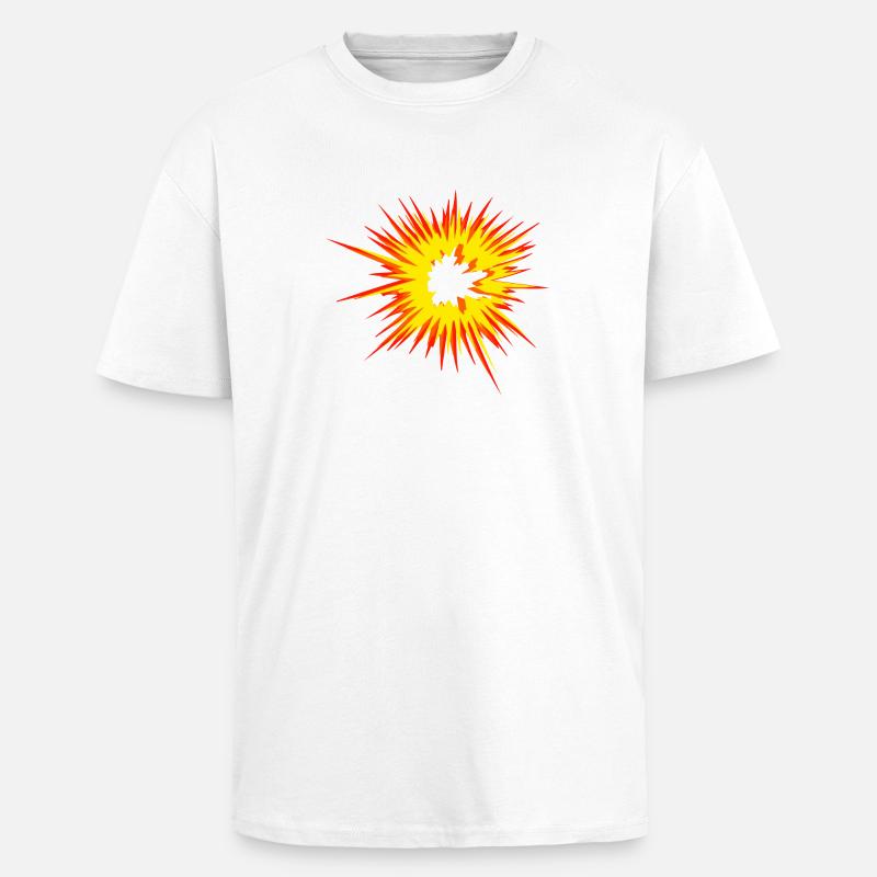 Explosion Star Flame - Unisex Oversized Heavyweight T-shirt - white