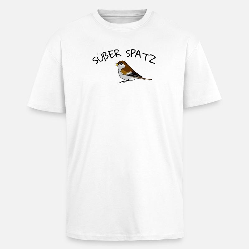 Süßer Spatz - Oversized Heavyweight Unisex T-Shirt - Weiß