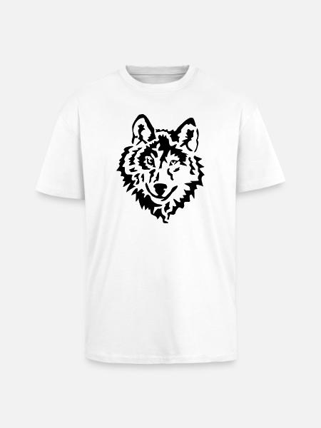 le loup - T-shirt unisexe oversize épais - blanc