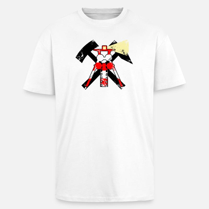 LEUCHTTURM SCHLÄGEL EISEN - Oversized Heavyweight Unisex T-Shirt - Weiß