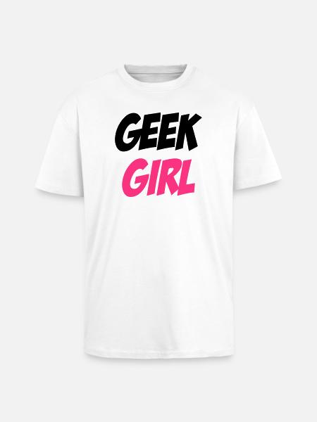 Geek Girl - Unisex Oversized Heavyweight T-shirt - white