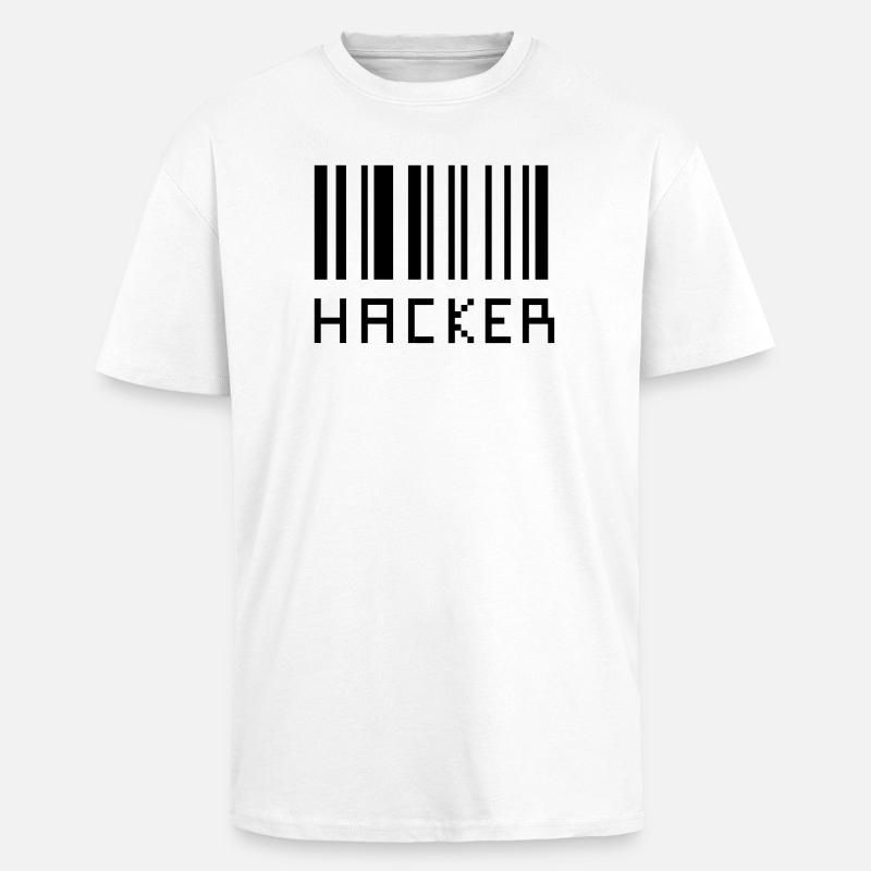 Hacker - Oversized Heavyweight Unisex T-Shirt - Weiß