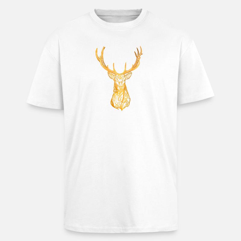 Deer head - Unisex Oversized Heavyweight T-shirt - white