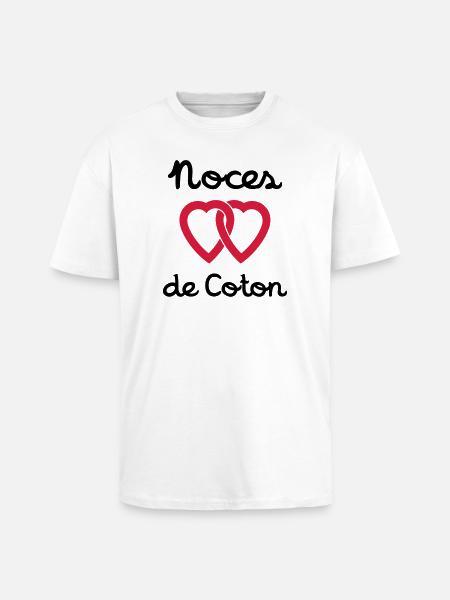 Noces de Coton - T-shirt unisexe oversize épais - blanc