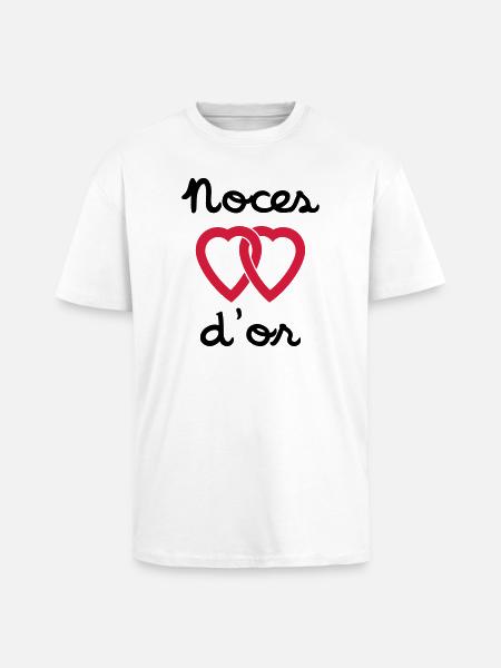 Noces d'or - T-shirt unisexe oversize épais - blanc