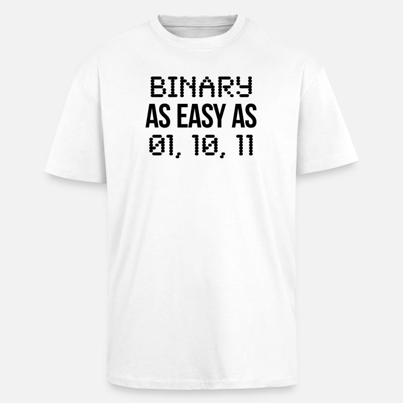 binary - Oversized Heavyweight Unisex T-Shirt - Weiß