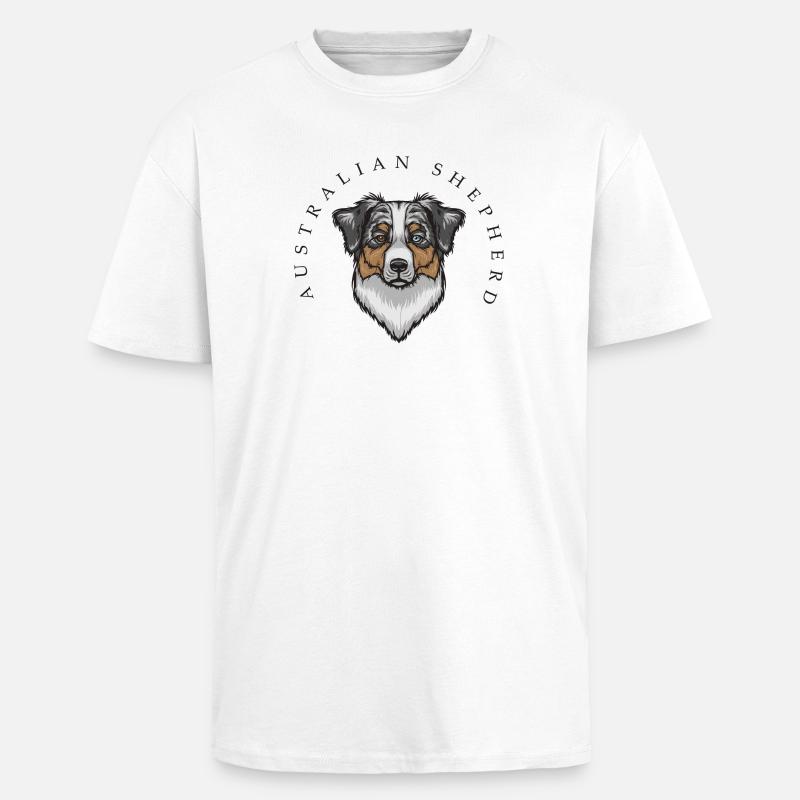 Australian Shepherd - Oversized Heavyweight Unisex T-Shirt - Weiß
