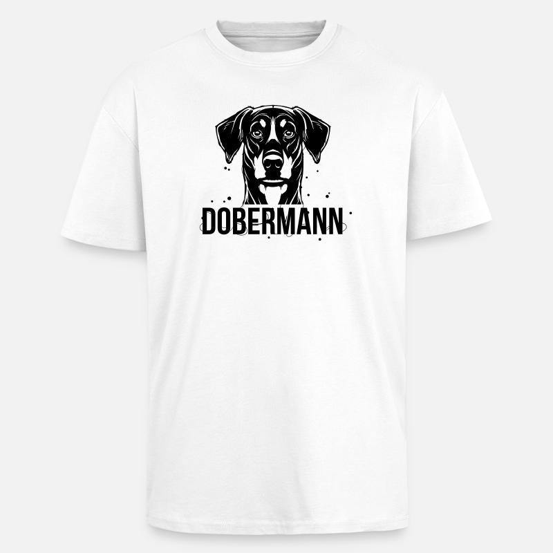 Dobermann - T-shirt unisexe oversize épais - blanc