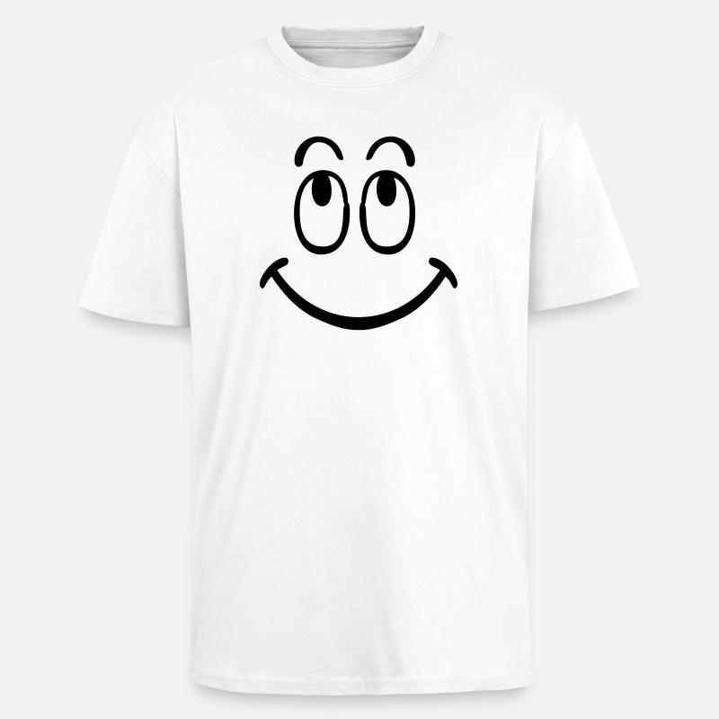smiley - Oversized Heavyweight Unisex T-Shirt - Weiß