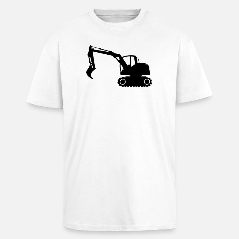 Bagger Ausgräber - Oversized Heavyweight Unisex T-Shirt - Weiß