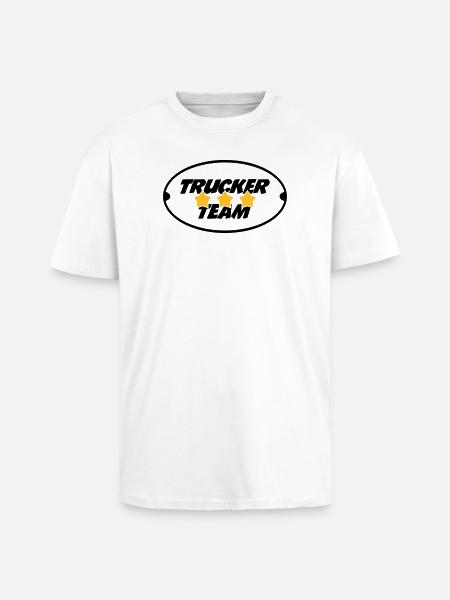 Trucker Team - T-shirt unisexe oversize épais - blanc