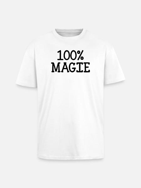 100% Magie - T-shirt unisexe oversize épais - blanc