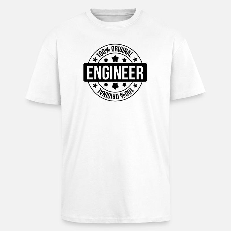 Engineer - T-shirt unisexe oversize épais - blanc