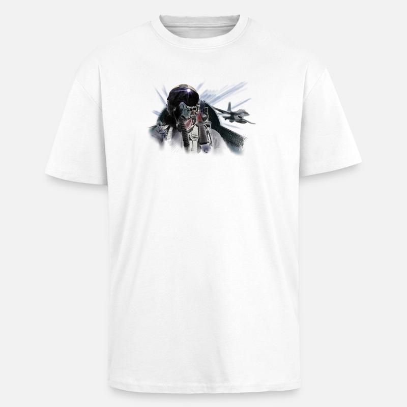 Fighter pilot - T-shirt unisexe oversize épais - blanc