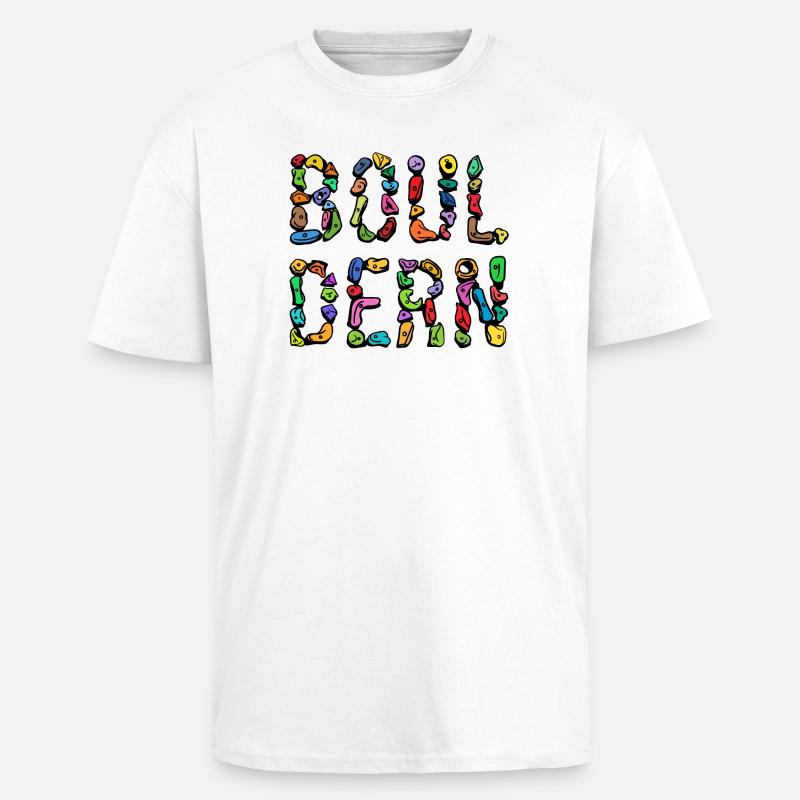 Bouldern Boulder Klettern Schrift Bergsteigen - Oversized Heavyweight Unisex T-Shirt - Weiß