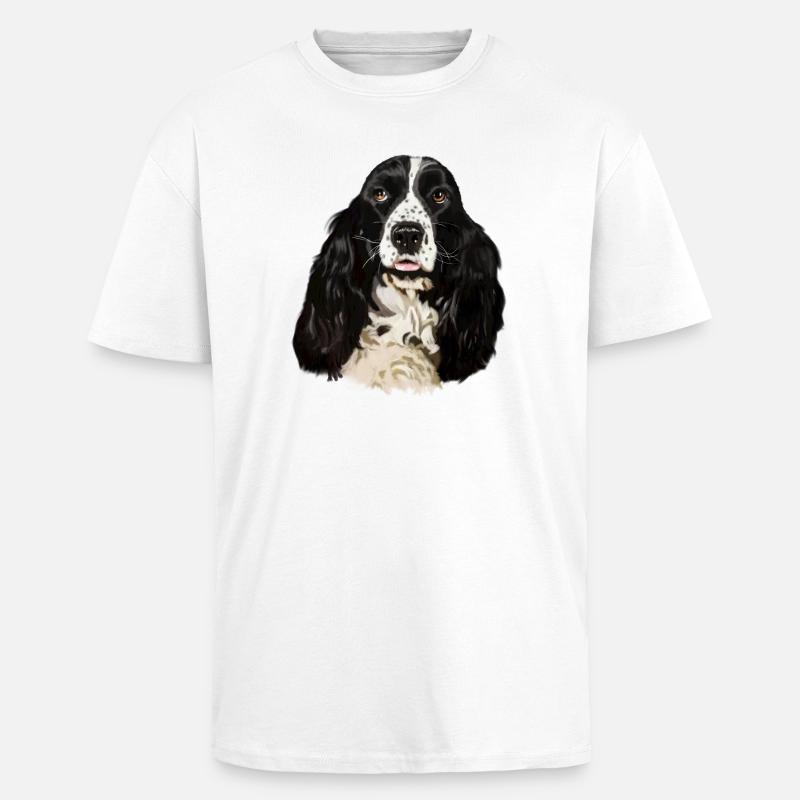 cocker spaniel - Unisex Oversized Heavyweight T-shirt - white