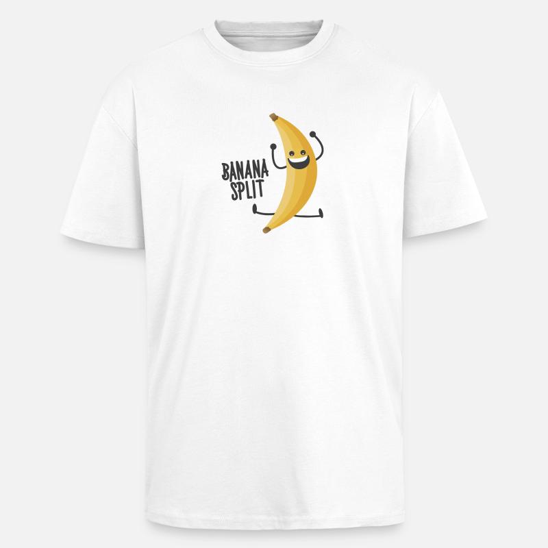 Banana Split - Unisex Oversized Heavyweight T-shirt - white