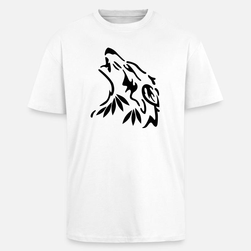 wolf - Oversized Heavyweight Unisex T-Shirt - Weiß
