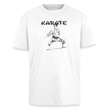 Karate - Oversized Heavyweight Unisex T-Shirt - Weiß - Vorne - Alina (178cm) & Michal (187cm)