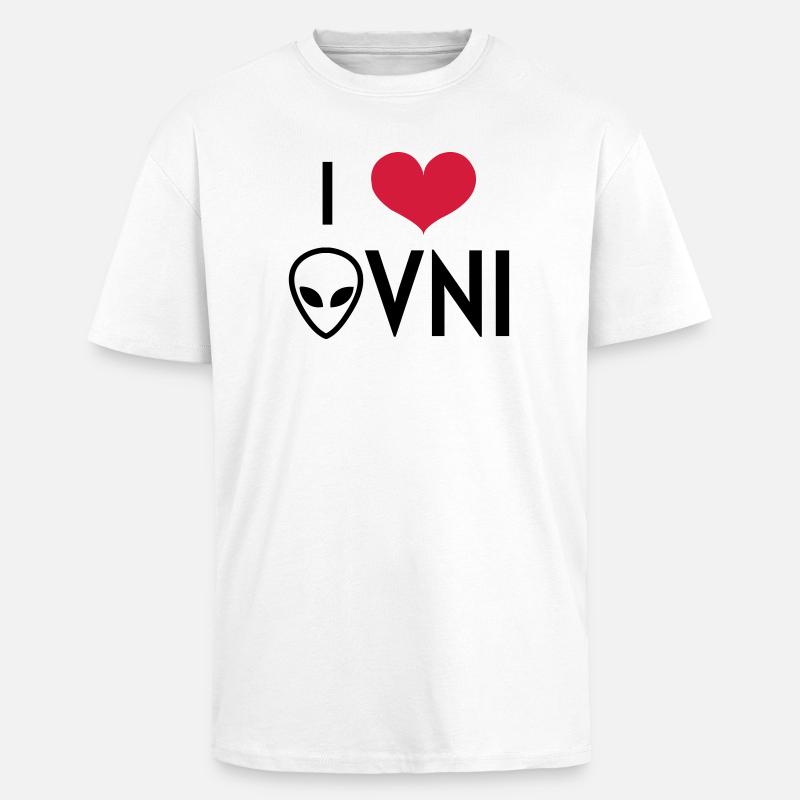 Ovni Ufo Extraterrestre Espace Geek Planète - T-shirt unisexe oversize épais - blanc