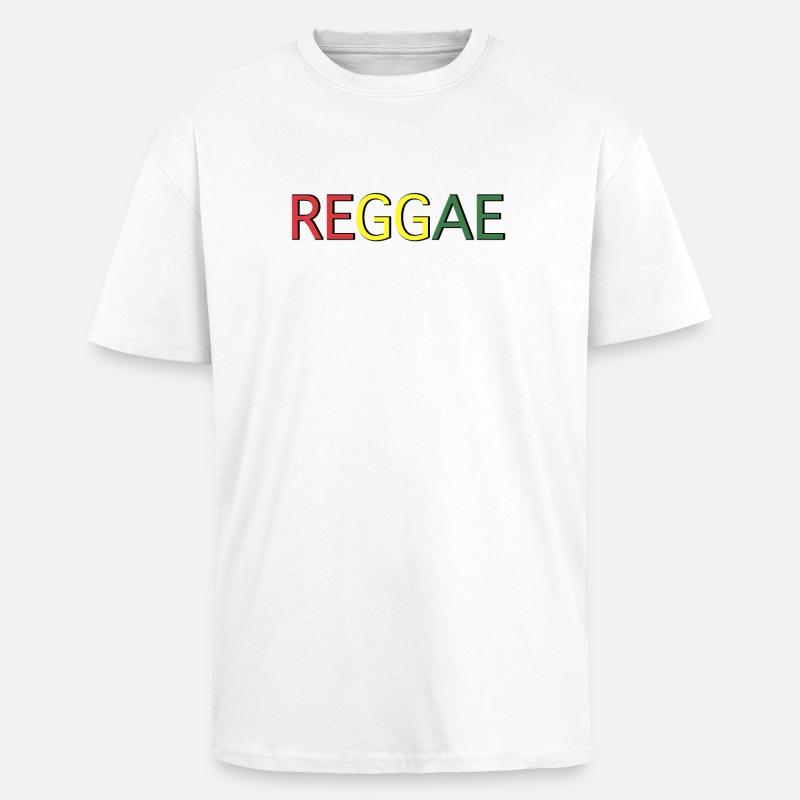 Reggae Farbcode Schriftzug - Oversized Heavyweight Unisex T-Shirt - Weiß