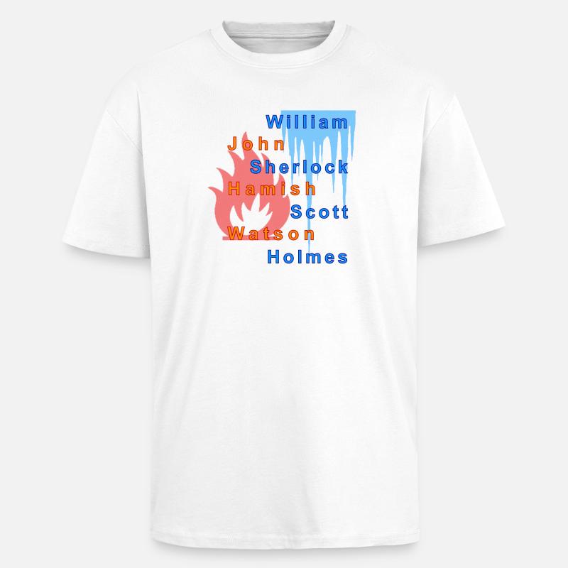 Feu et glace - T-shirt unisexe oversize épais - blanc