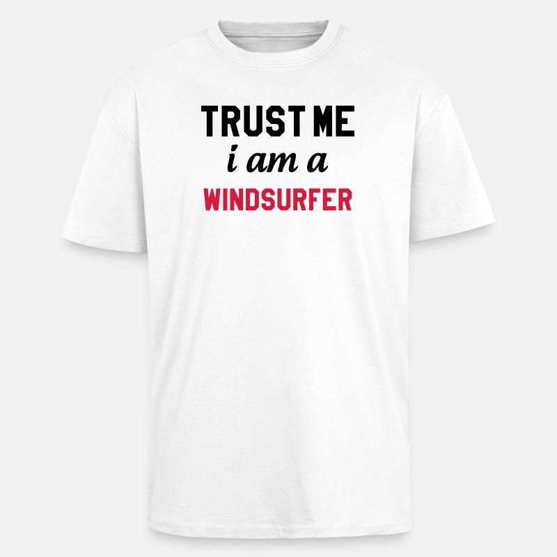 Windsurfen / Windsurfer / Windsurf / Windsurfing - Oversized Heavyweight Unisex T-Shirt - Weiß