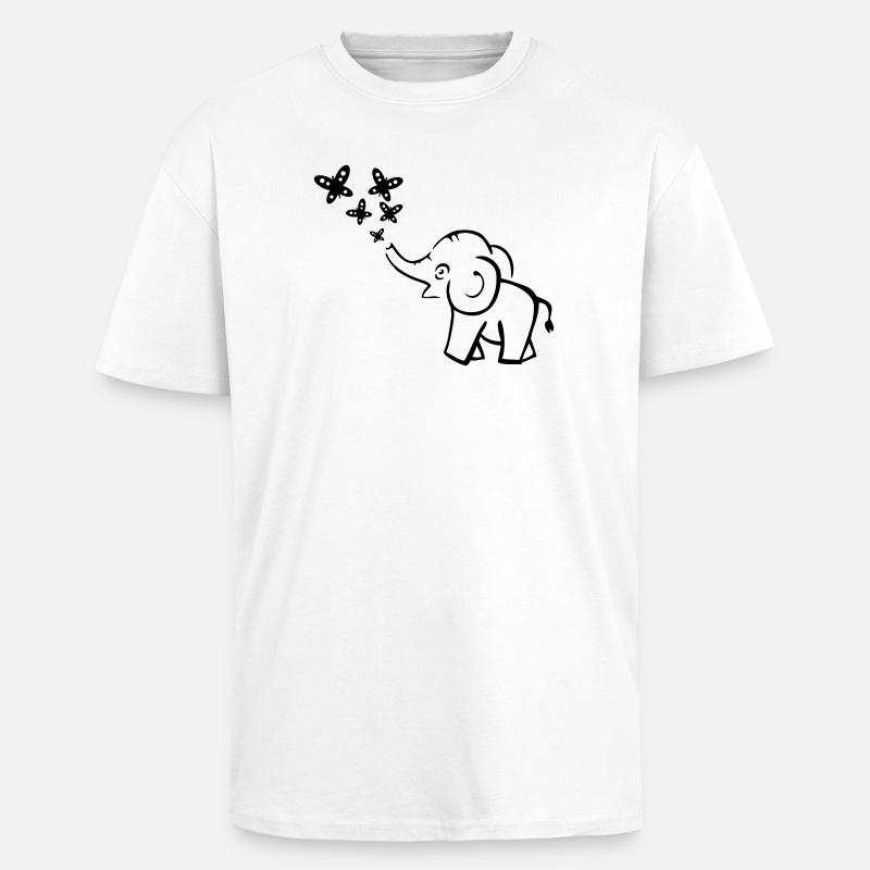 elephant - T-shirt unisexe oversize épais - blanc