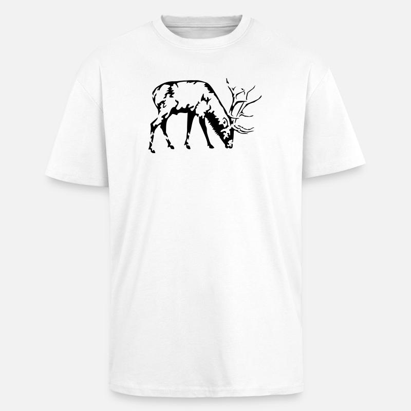 hirsch jagd jäger - Oversized Heavyweight Unisex T-Shirt - Weiß