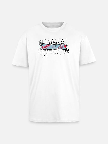 Snowboard with Crown Snowboard King - Unisex Oversized Heavyweight T-shirt - white