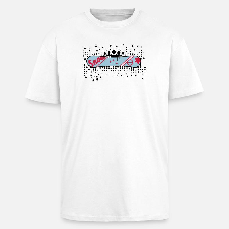 Snowboard mit Krone Snowboard King - Oversized Heavyweight Unisex T-Shirt - Weiß
