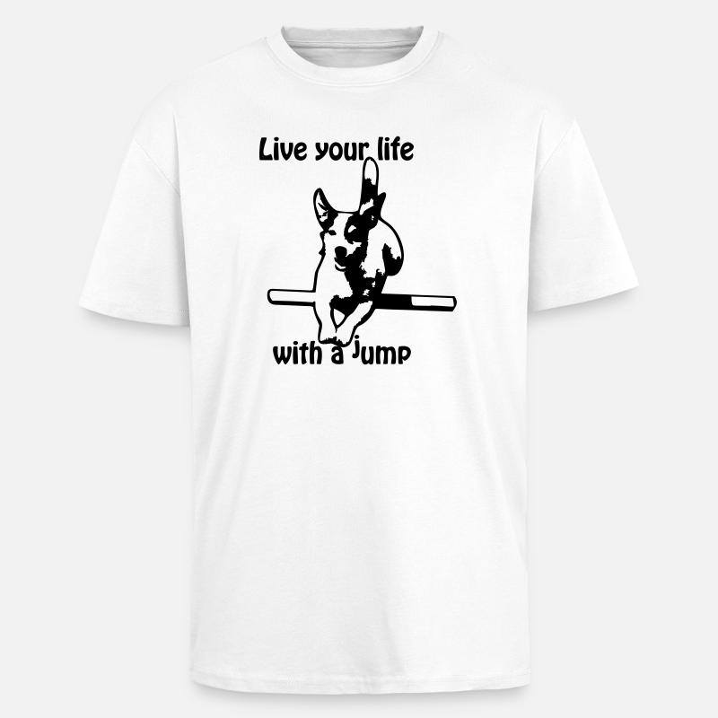 Agility Jack Russel Terrier - Oversized Heavyweight Unisex T-Shirt - Weiß