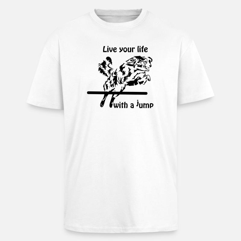 Agility Australian Shepherd Aussie - Oversized Heavyweight Unisex T-Shirt - Weiß
