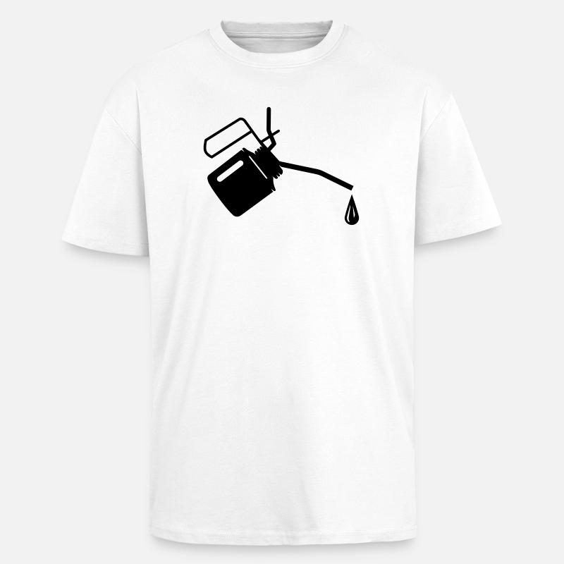 Ölkännchen mit einem Tropfen Öl - Oversized Heavyweight Unisex T-Shirt - Weiß