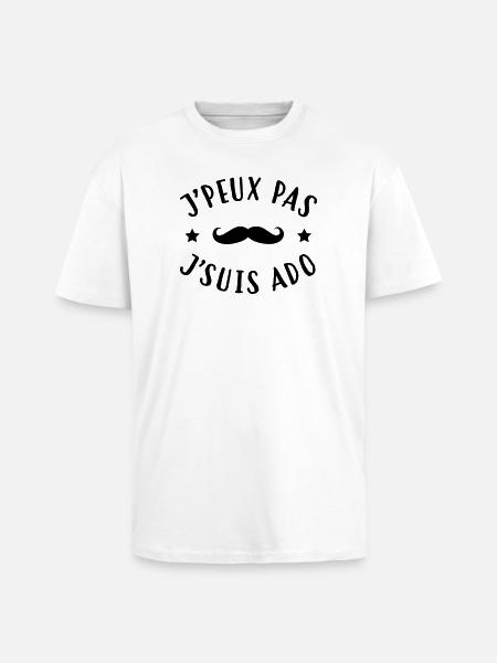 adolescent / enfant / ado / adolescente - T-shirt unisexe oversize épais - blanc