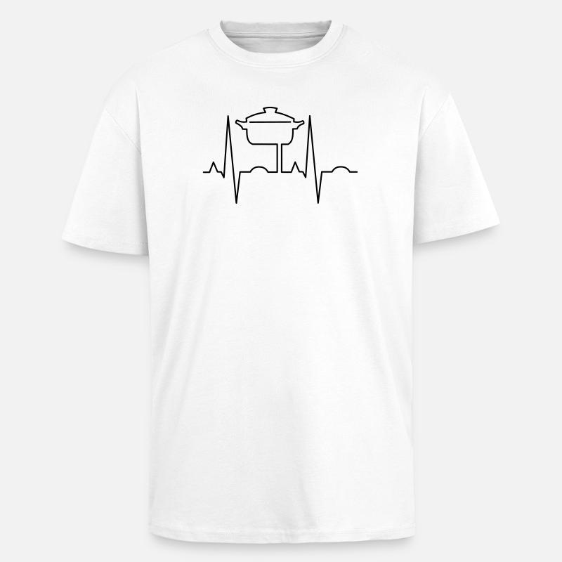 Herzschlag mit Topf - Oversized Heavyweight Unisex T-Shirt - Weiß