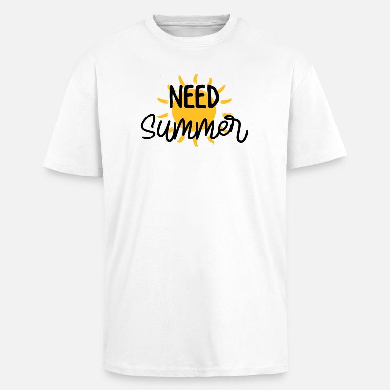 Sommer / Urlaub / Strand / Sonne - Oversized Heavyweight Unisex T-Shirt - Weiß