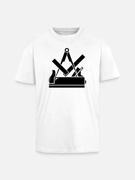 Tischler Zunftzeichen - Oversized Heavyweight Unisex T-Shirt - Weiß