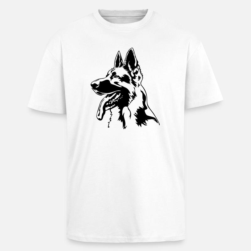 Deutscher Schäferhund Kopf - Oversized Heavyweight Unisex T-Shirt - Weiß