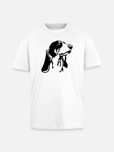 Bernese hound head - Unisex Oversized Heavyweight T-shirt - white