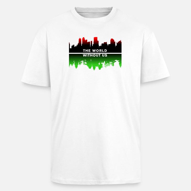 Planet Erde - Oversized Heavyweight Unisex T-Shirt - Weiß
