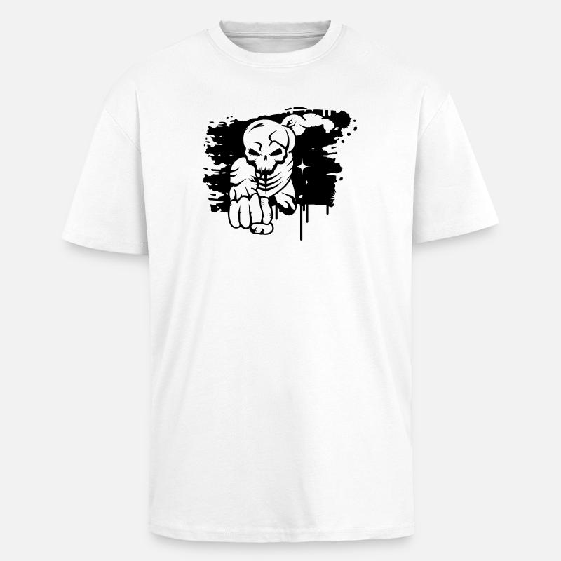 A dead superhero graffiti - Unisex Oversized Heavyweight T-shirt - white